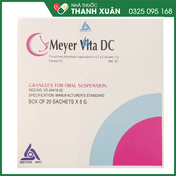 Meyer Vita DC - Phòng và điều trị thiếu hụt Calci và loãng xương ở người lớn